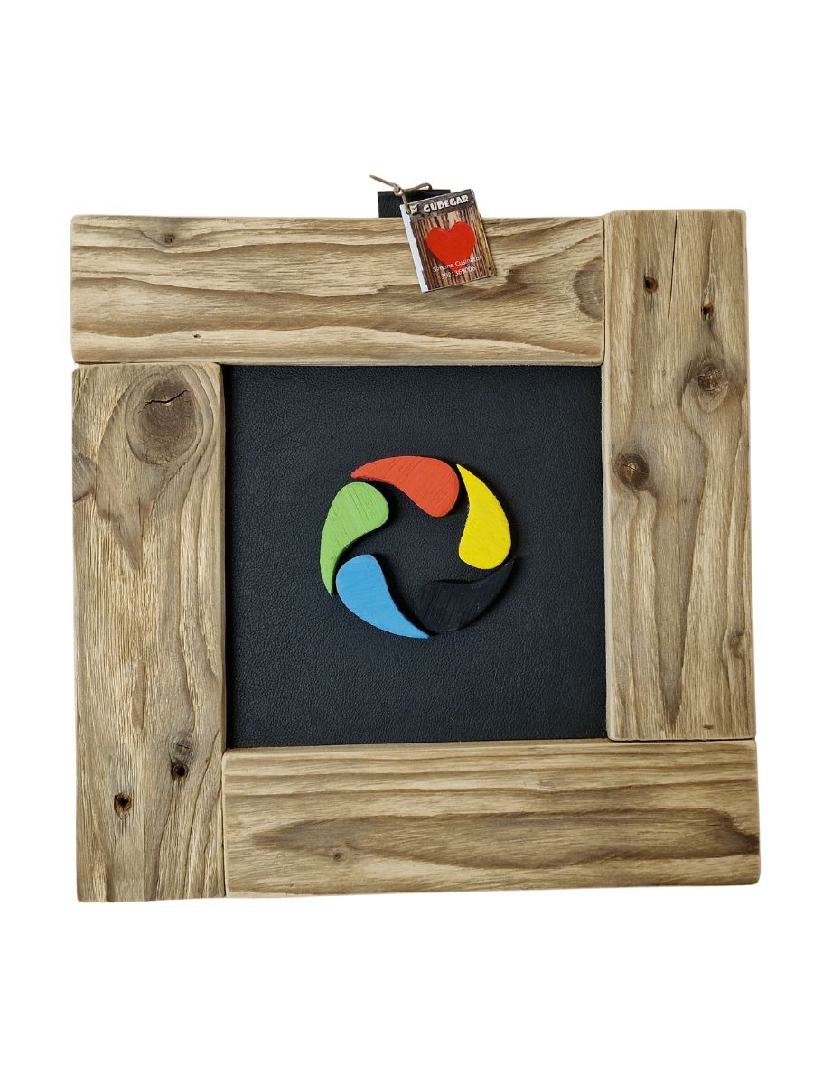 Quadro FIVE DROPS in legno riciclato